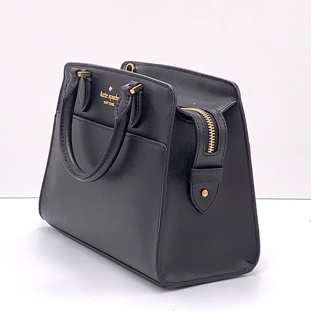 KATE SPADE Madison Saffiano Leather Small Satchel BLACK COLOR - Picture 6 of 14